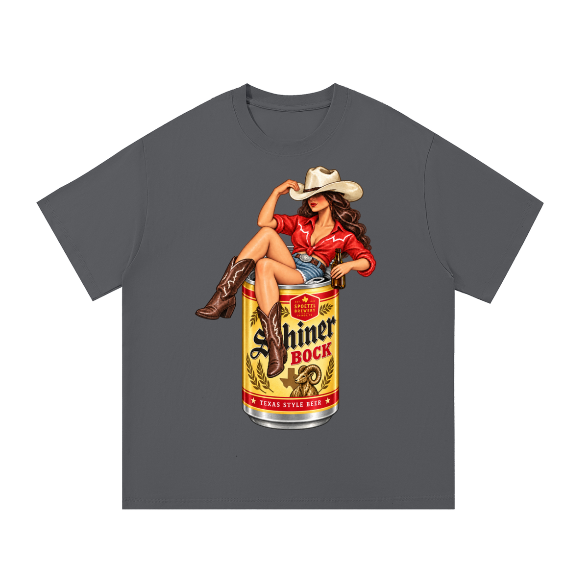 Shiner Bock Texas Cowgirl Vintage Graphic Tee
