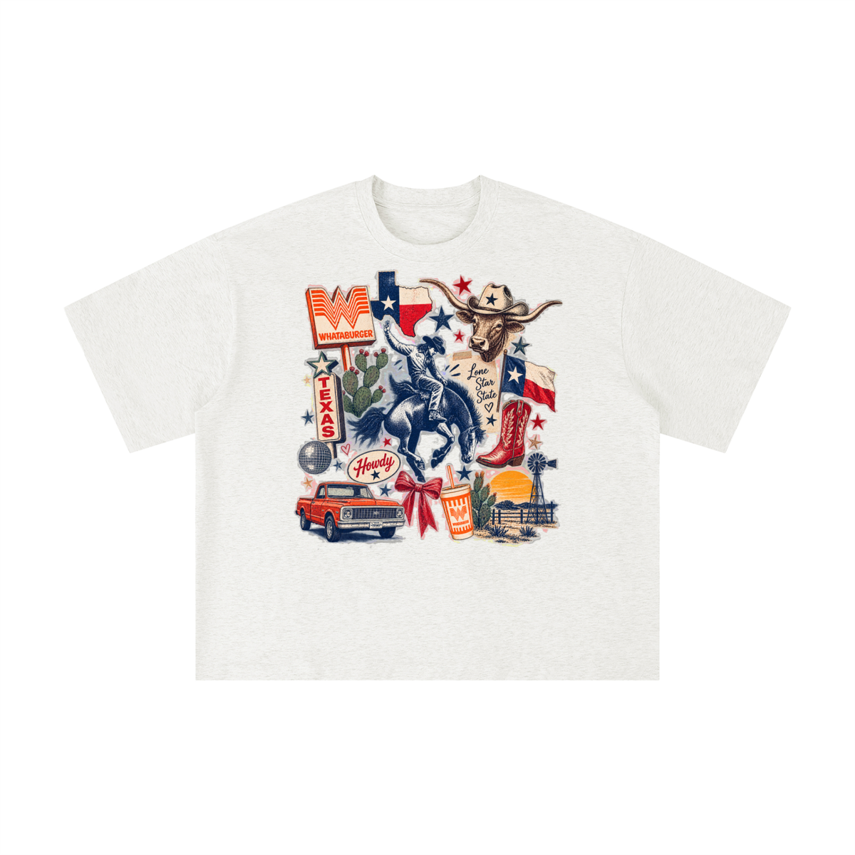 Lone Star State Texas Collage Graphic T-Shirt