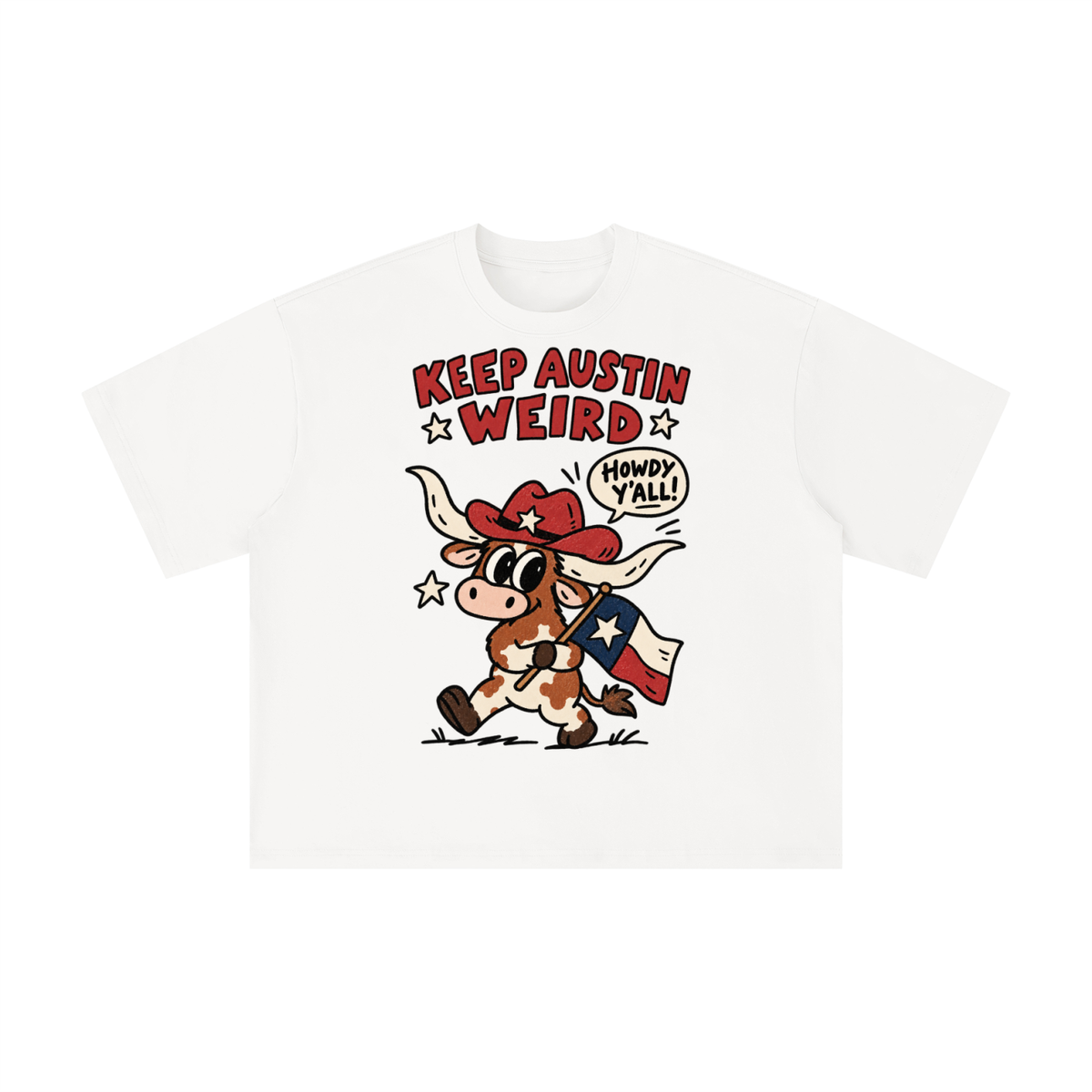 Keep Austin Weird Longhorn Cowboy Tee – Texas Howdy Y’all Graphic Shirt