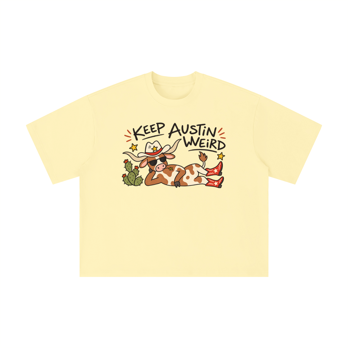 Keep Austin Weird Longhorn Cowboy Graphic Tee