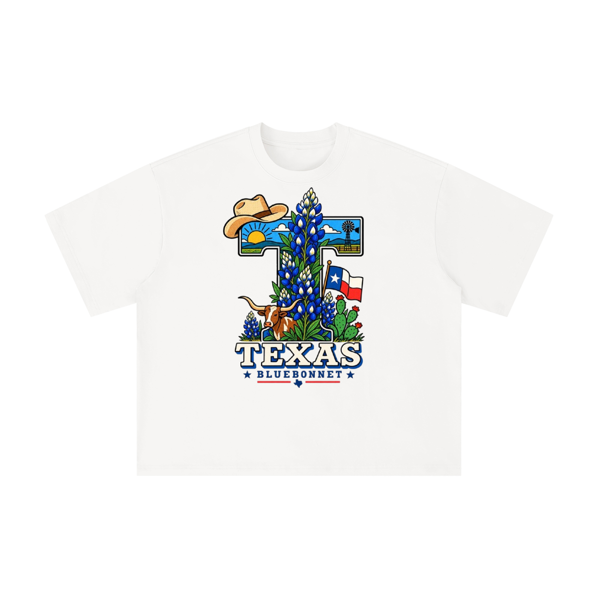Texas Bluebonnet Longhorn Graphic Tee