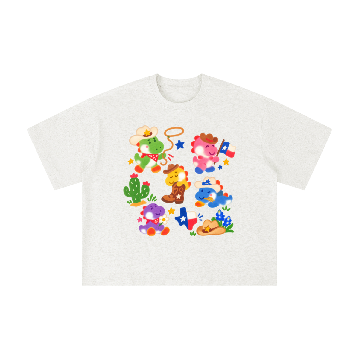 Texas Cowboy Dino Crew Graphic Tee