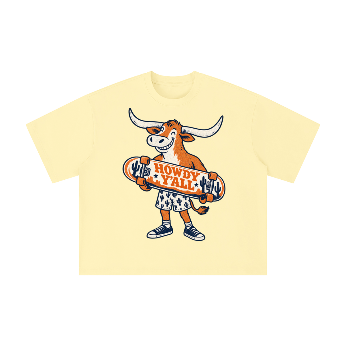 Howdy Y’all Longhorn Skateboard Graphic Tee