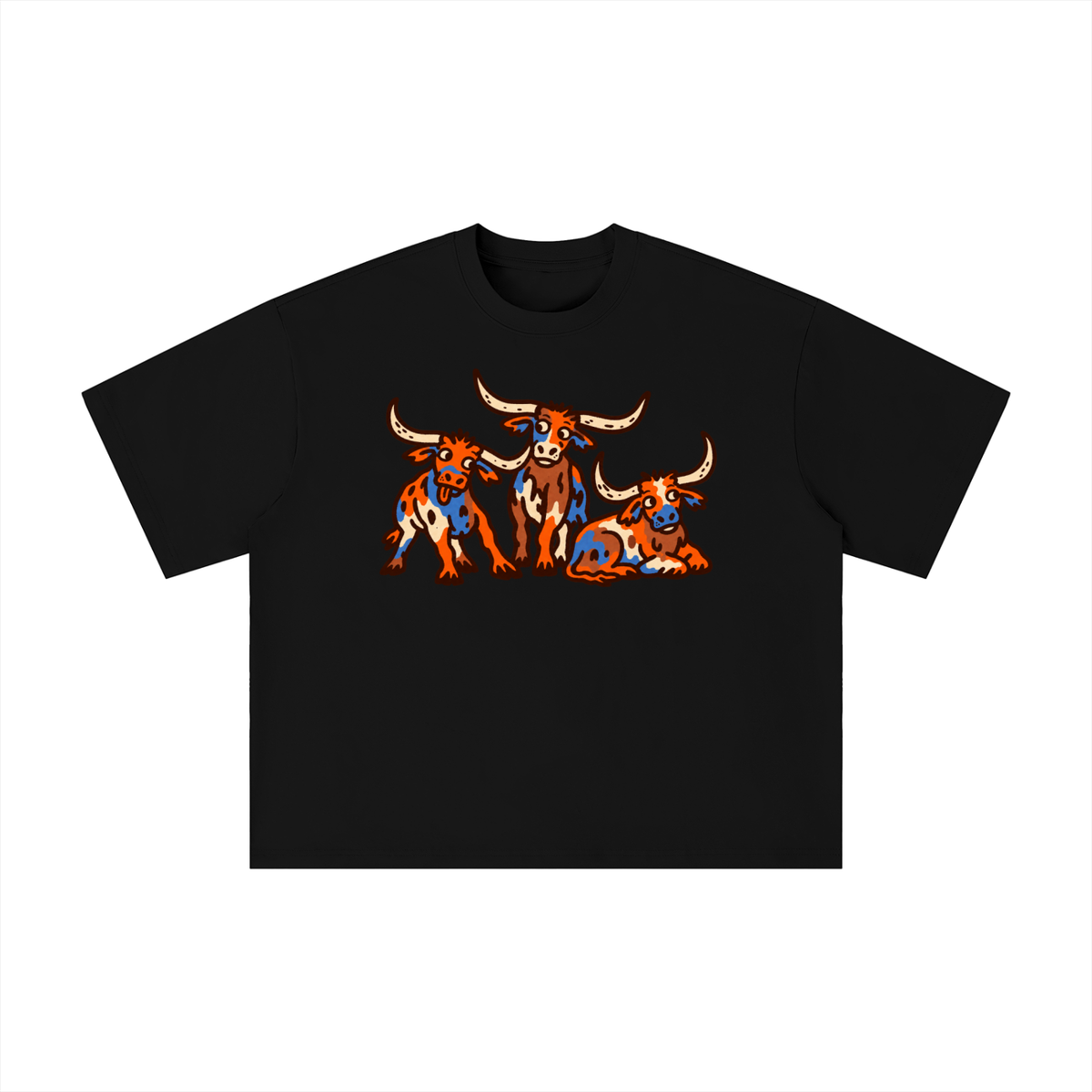 Playful Texas Longhorn Trio Graphic Tee