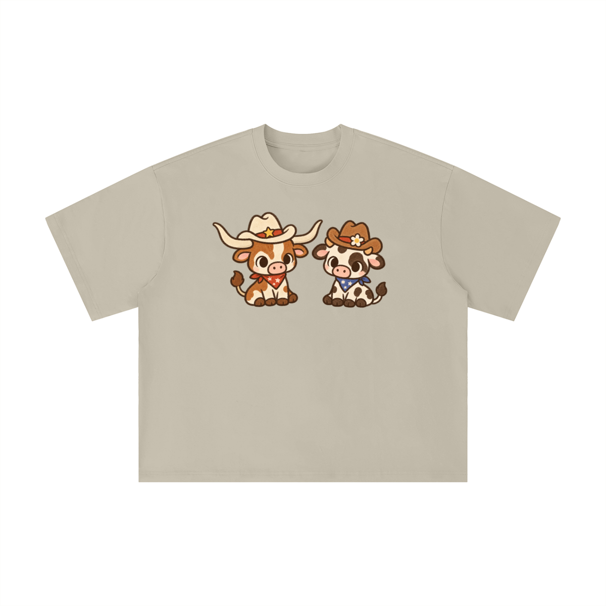 Cute Texas Longhorn & Cow Cowboy Graphic Tee