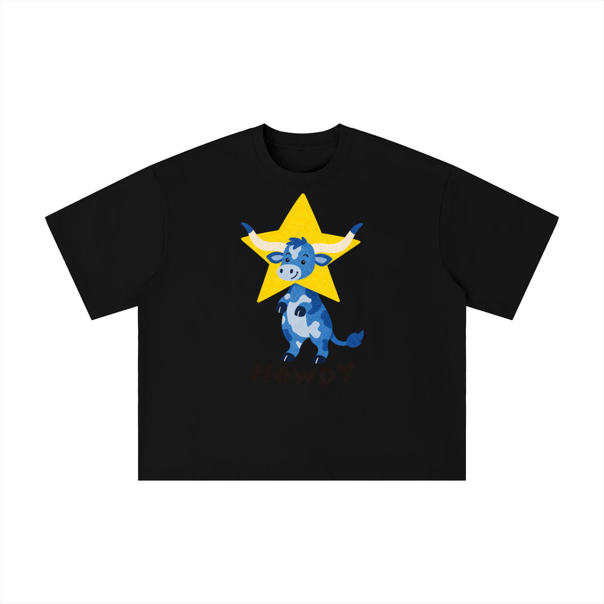 Howdy Blue Longhorn Texas Tee