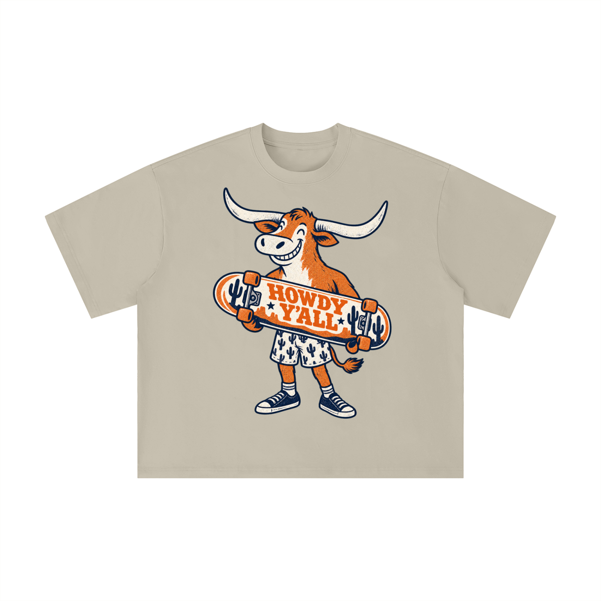 Howdy Y’all Longhorn Skateboard Graphic Tee