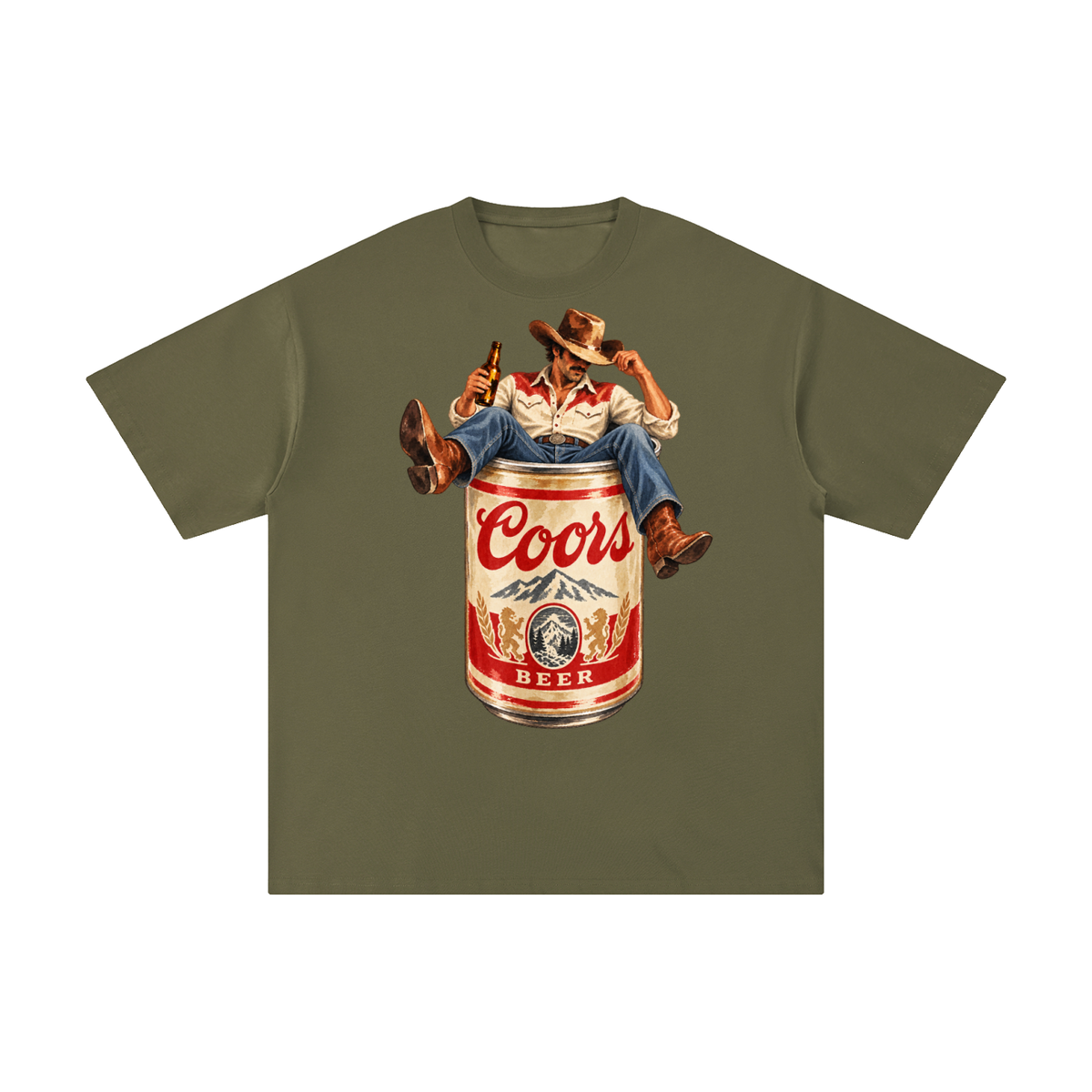 Vintage Coors Cowboy Beer Can Graphic Tee