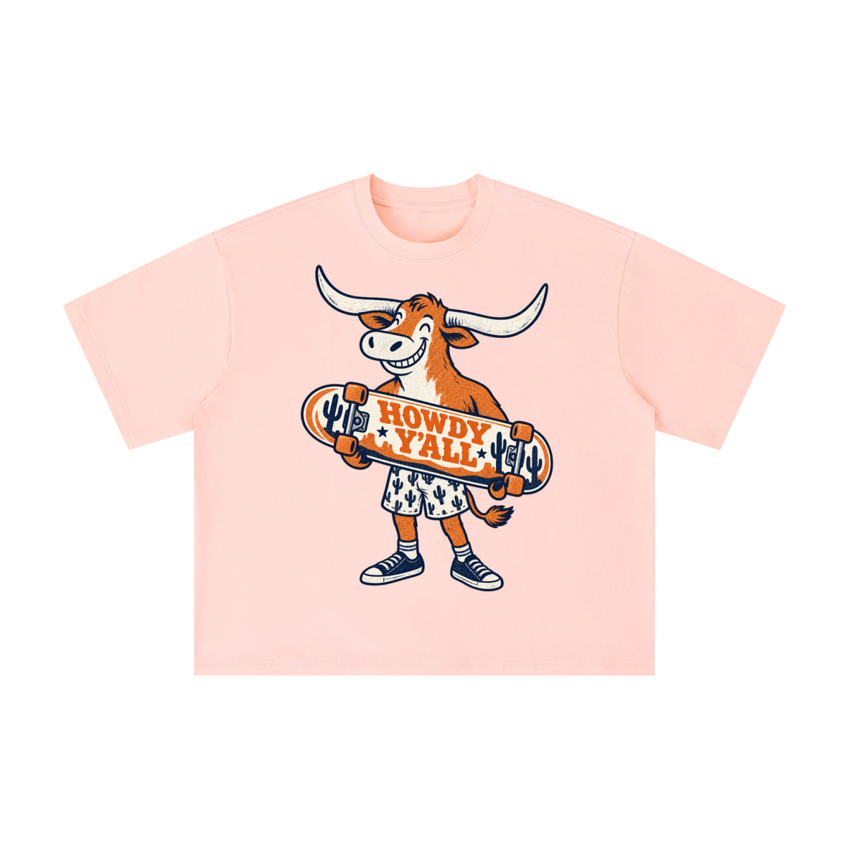 Howdy Y’all Longhorn Skateboard Graphic Tee