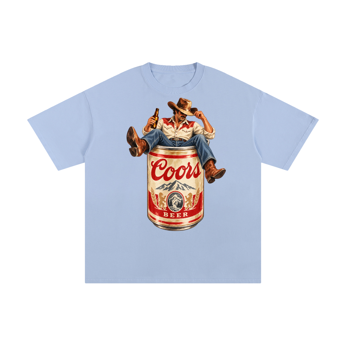 Vintage Coors Cowboy Beer Can Graphic Tee