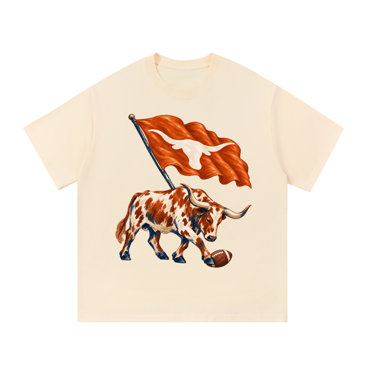 Texas Longhorn Football Flag Vintage T-Shirt INSPIRED NOT REAL MERCH