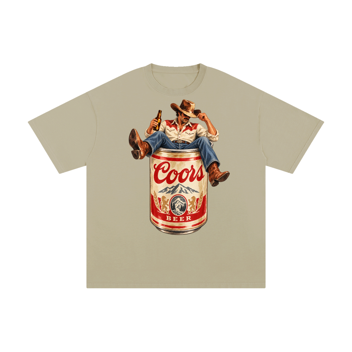 Vintage Coors Cowboy Beer Can Graphic Tee