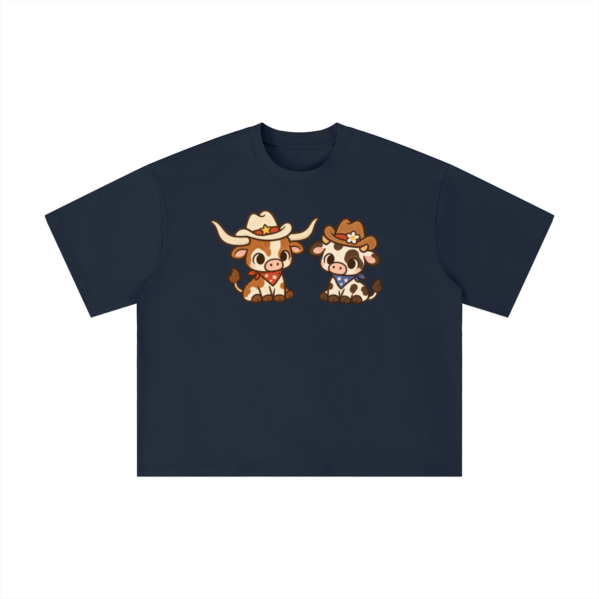 Cute Texas Longhorn & Cow Cowboy Graphic Tee