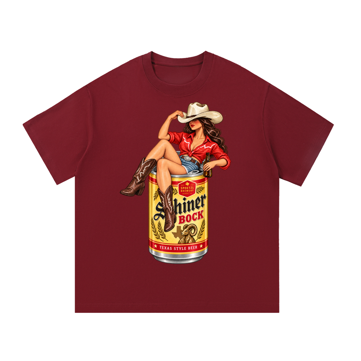 Shiner Bock Texas Cowgirl Vintage Graphic Tee