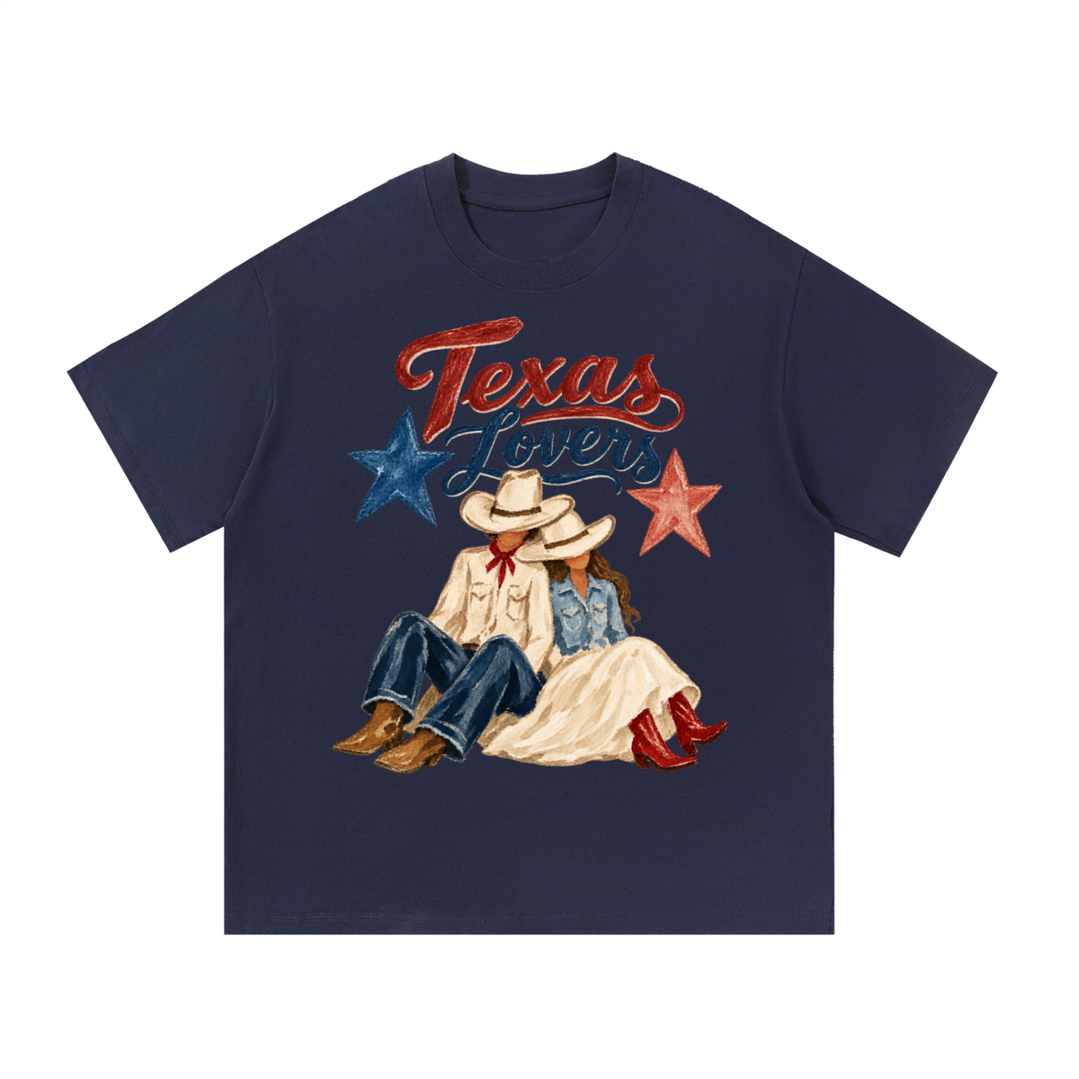 Texas Lovers Western Couple Graphic Tee