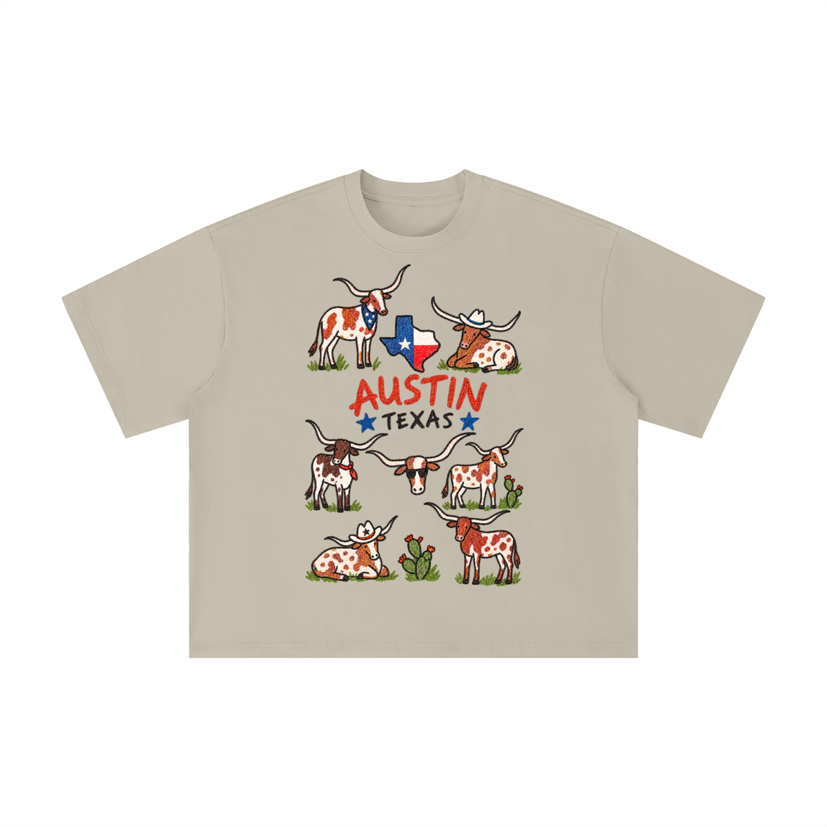 Austin Texas Longhorn Sketch Graphic Tee