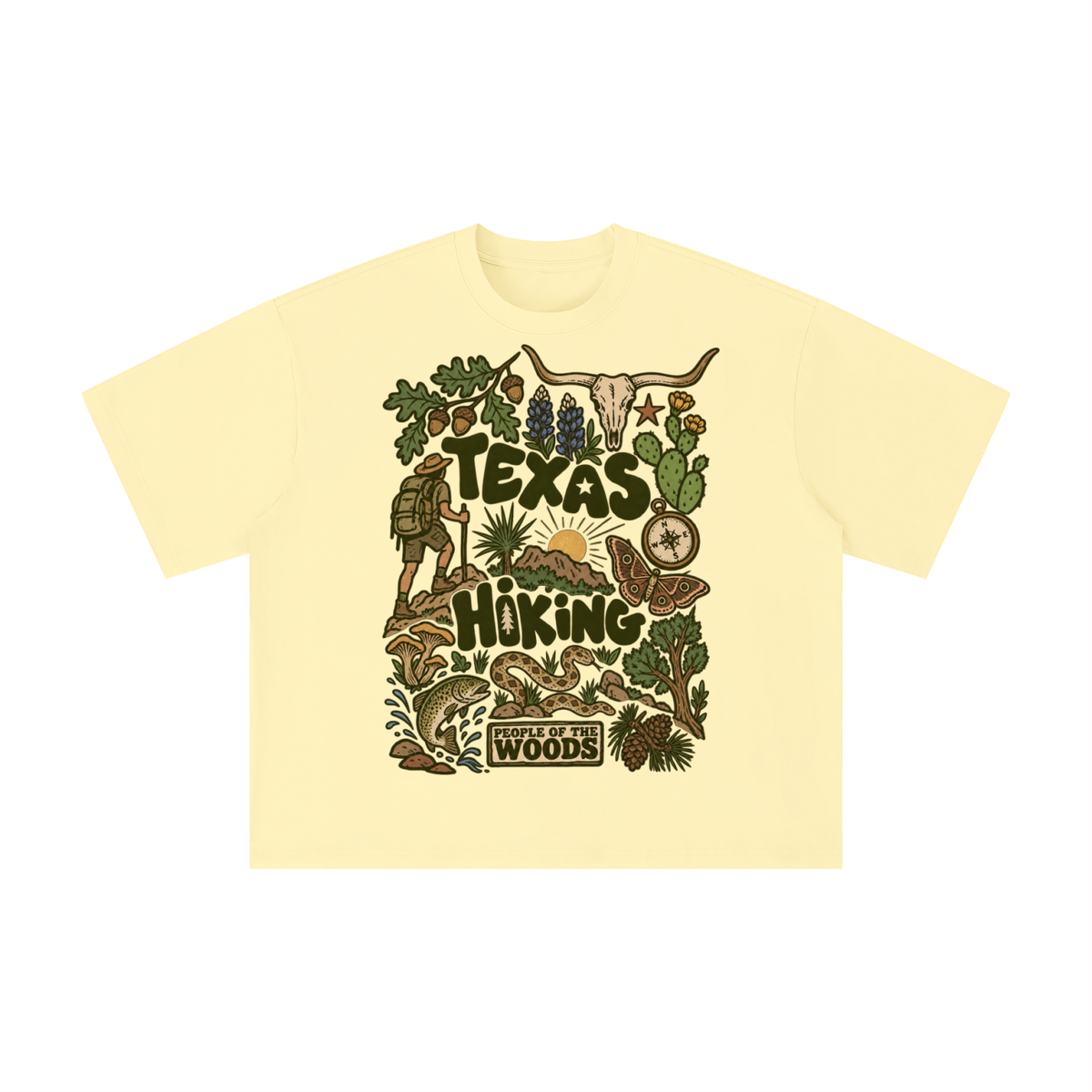 Texas Hiking Vintage Outdoor Graphic Tee