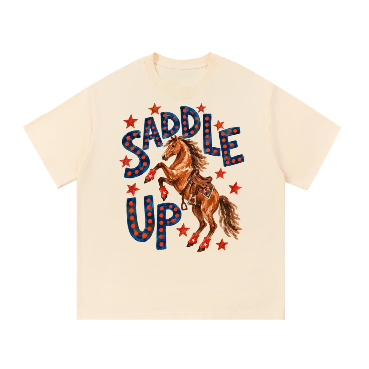 Saddle Up Vintage Western Marquee Graphic Tee
