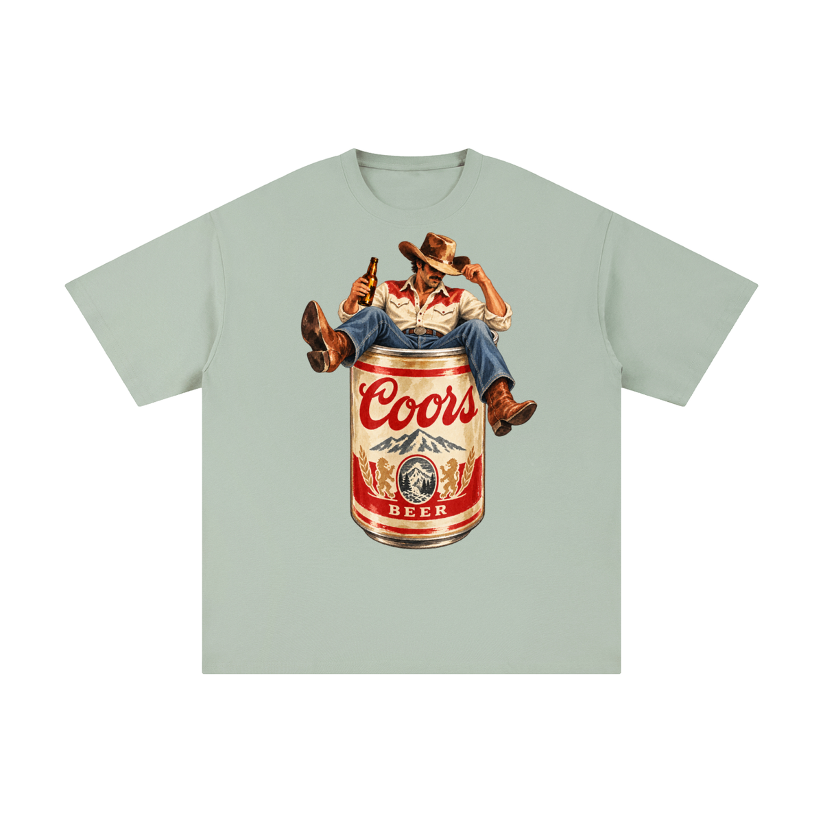 Vintage Coors Cowboy Beer Can Graphic Tee