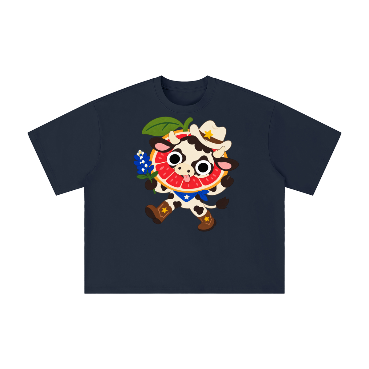 Texas Grapefruit Cowboy Cow Graphic Tee