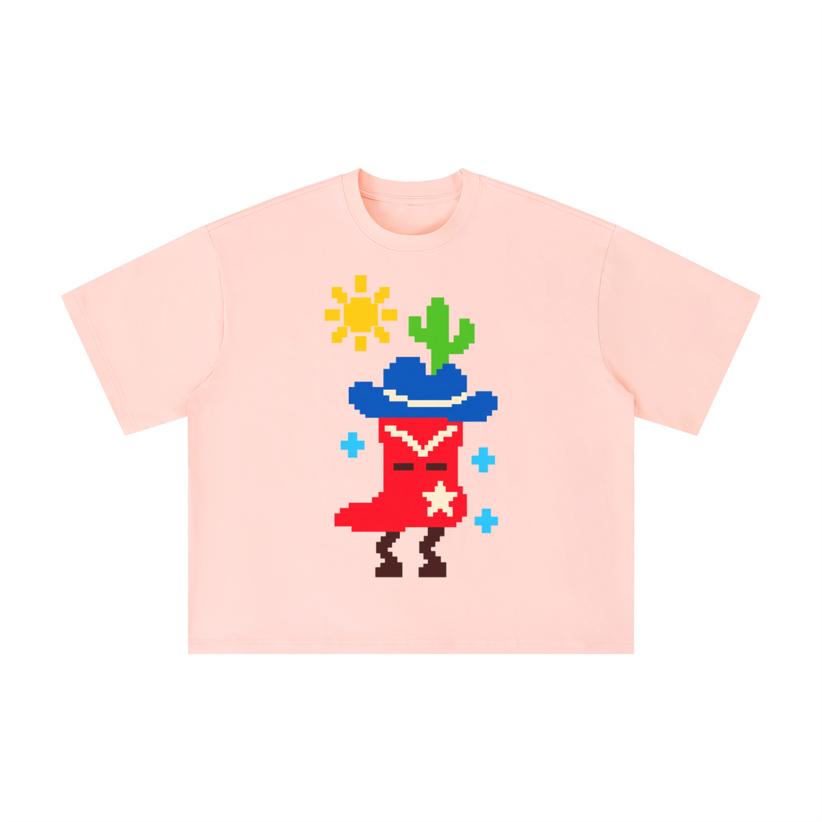 Pixel Texas Cowboy Boot Graphic Tee