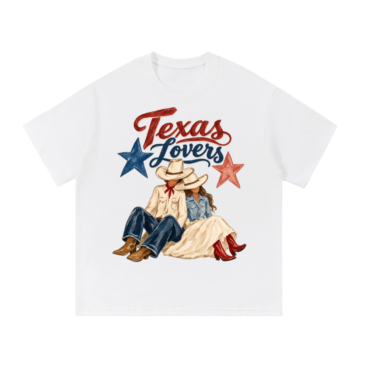 Texas Lovers Western Couple Graphic Tee