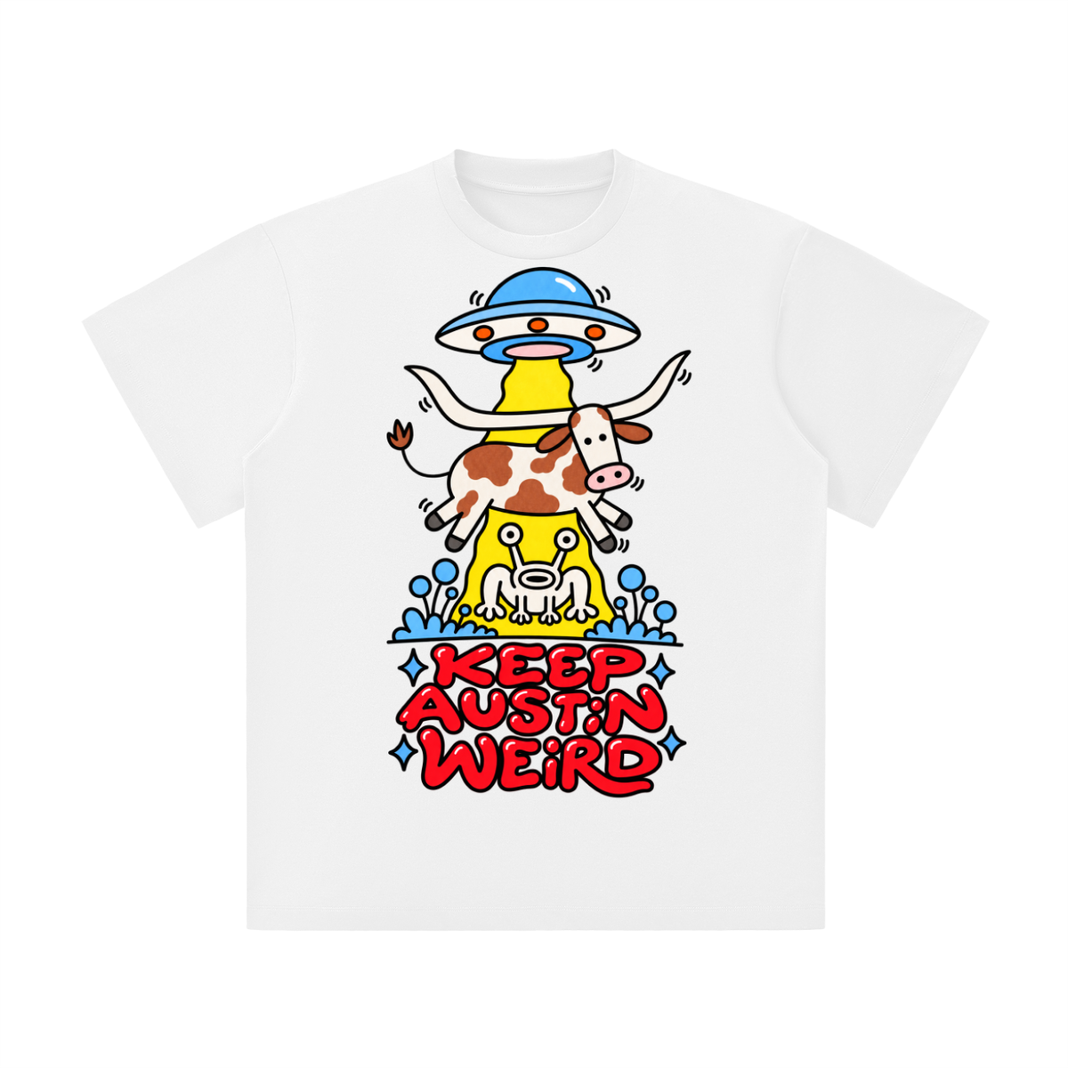 Keep Austin Weird UFO Longhorn Tee