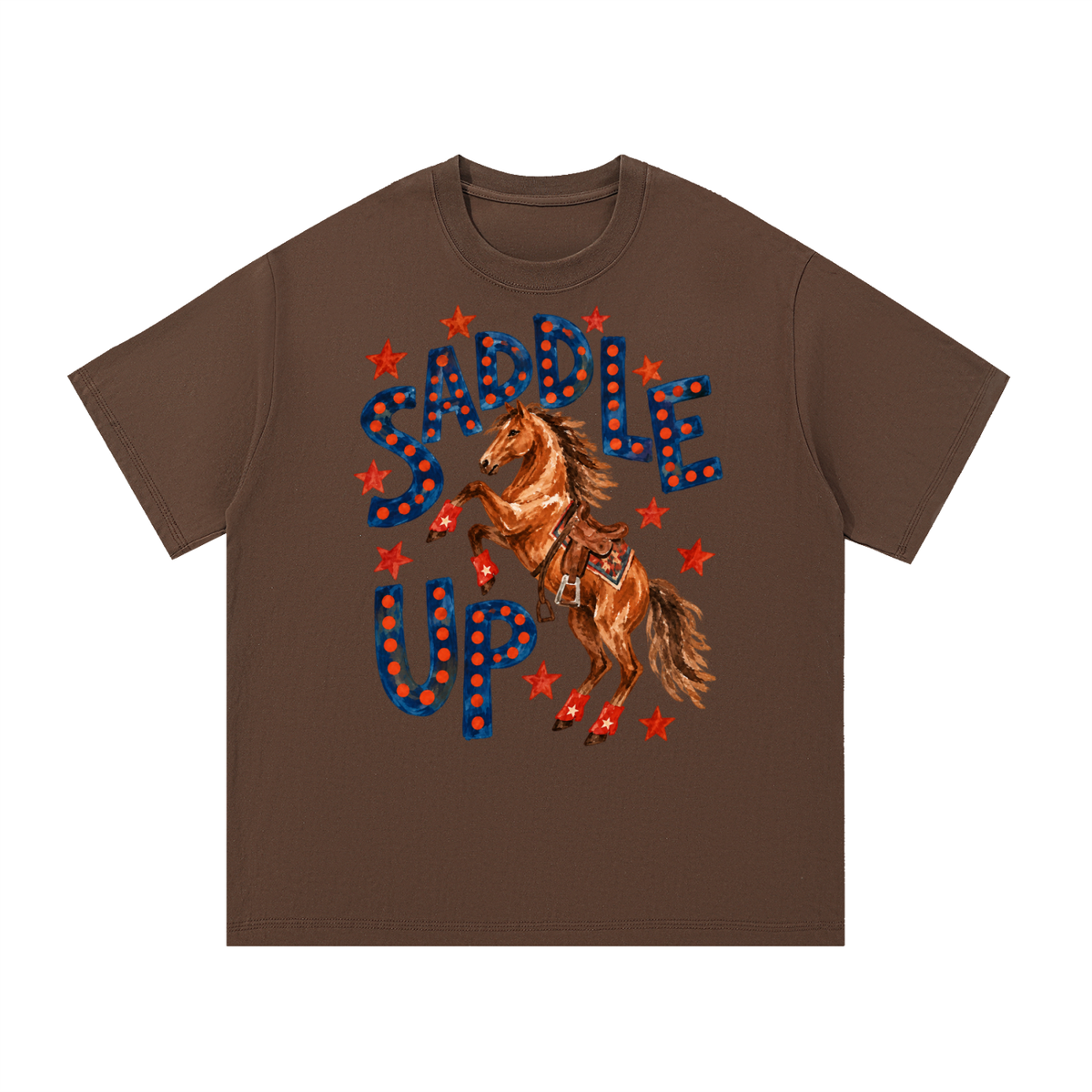 Saddle Up Vintage Western Marquee Graphic Tee