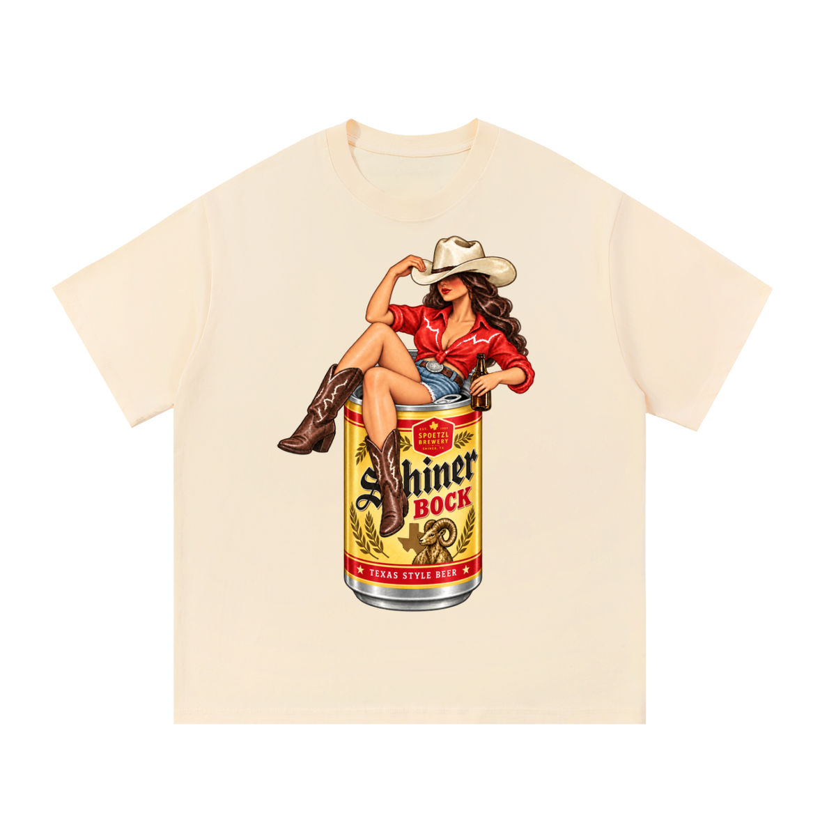 Shiner Bock Texas Cowgirl Vintage Graphic Tee