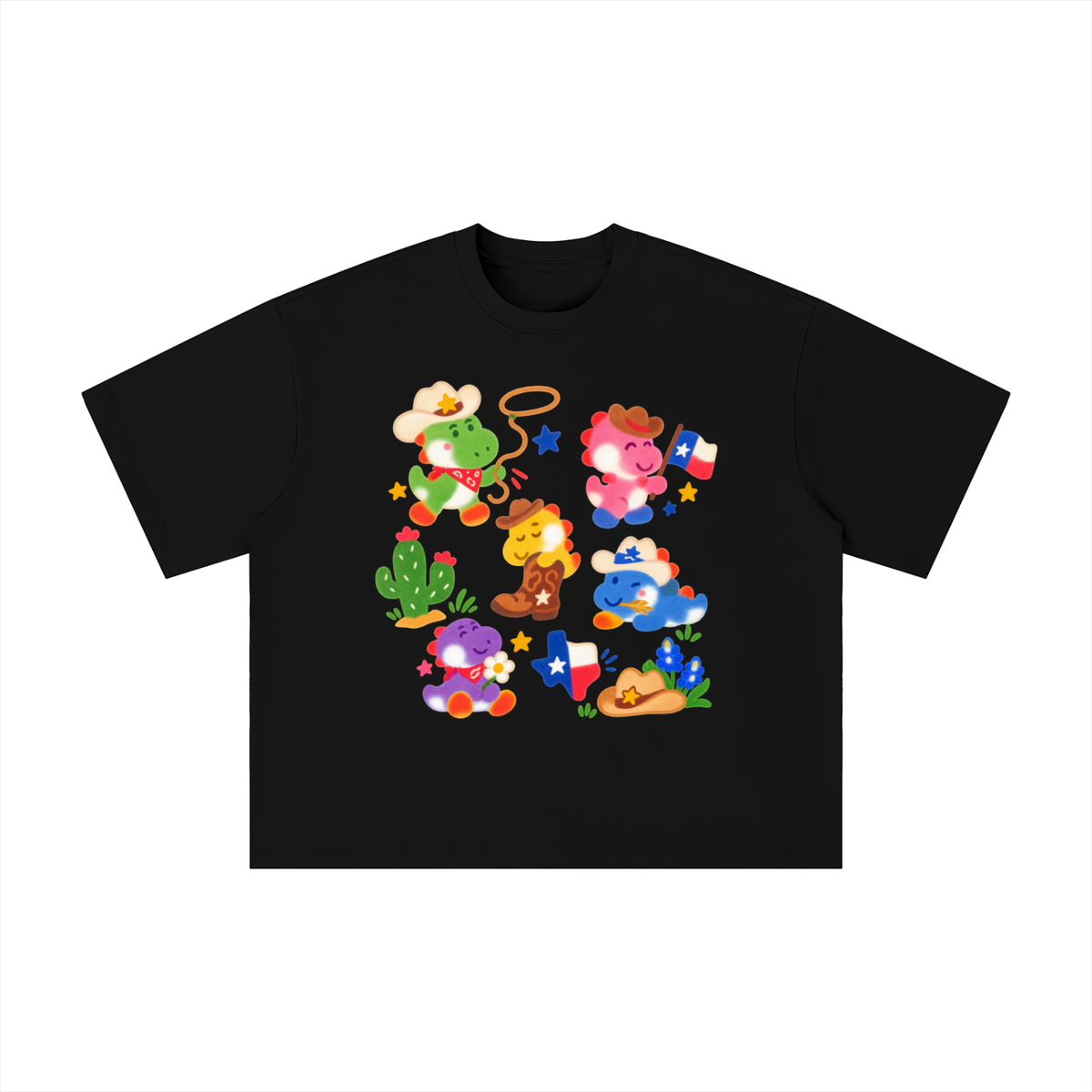 Texas Cowboy Dino Crew Graphic Tee