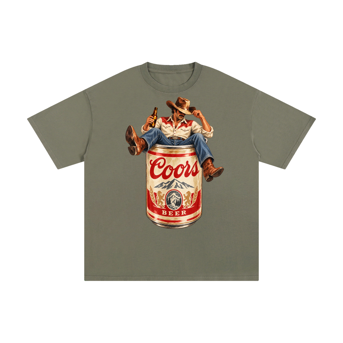 Vintage Coors Cowboy Beer Can Graphic Tee