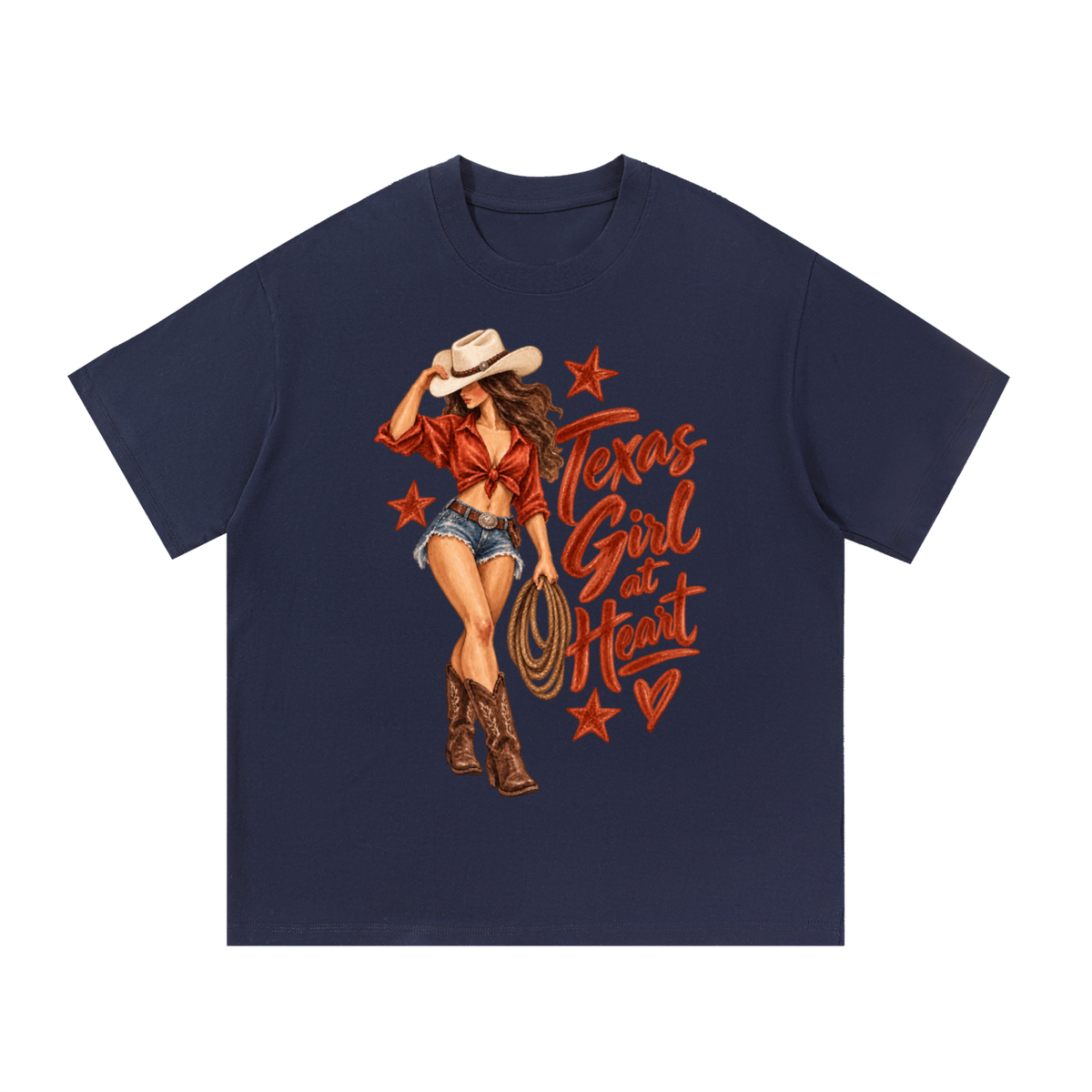 Texas Girl at Heart Cowgirl Graphic Tee