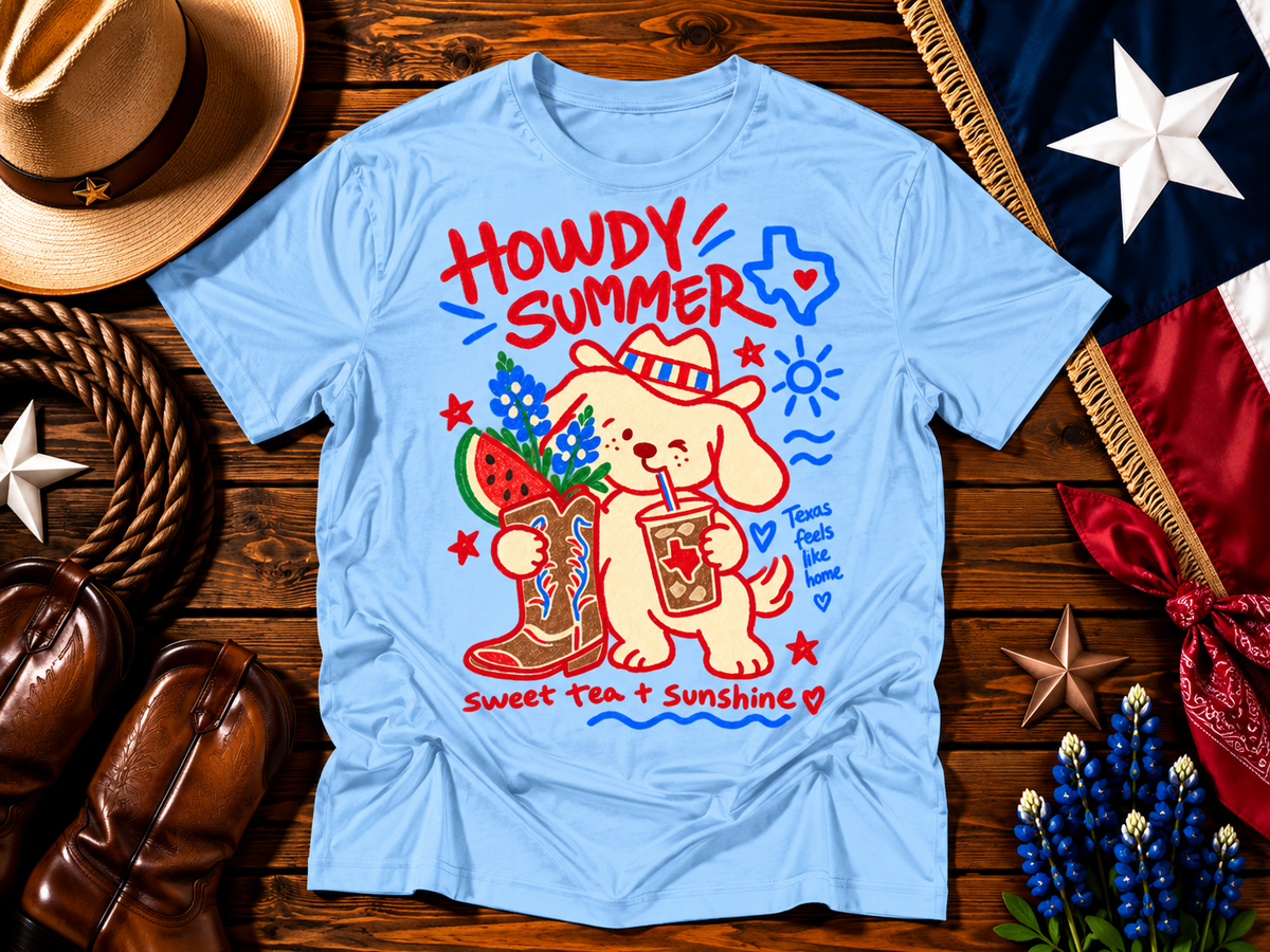 Howdy Summer Texas Puppy Graphic Tee