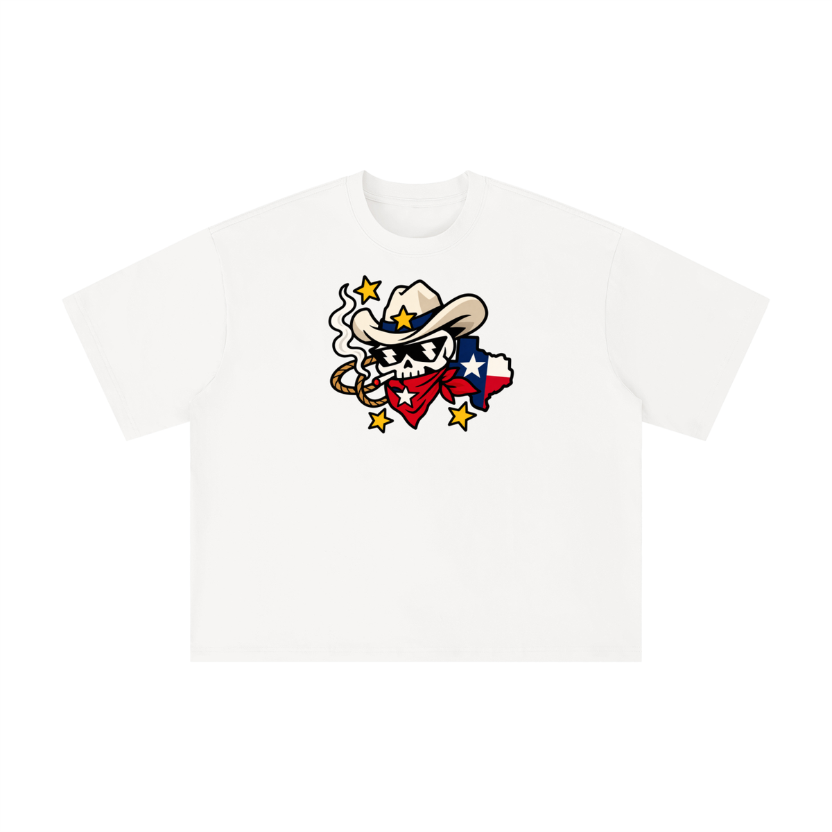 Texas Outlaw Skull Cowboy Graphic Tee