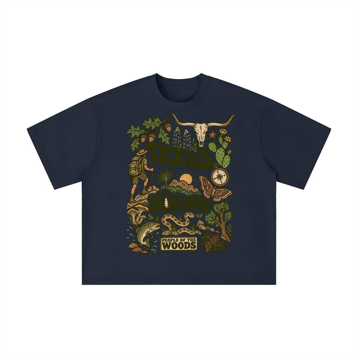 Texas Hiking Vintage Outdoor Graphic Tee