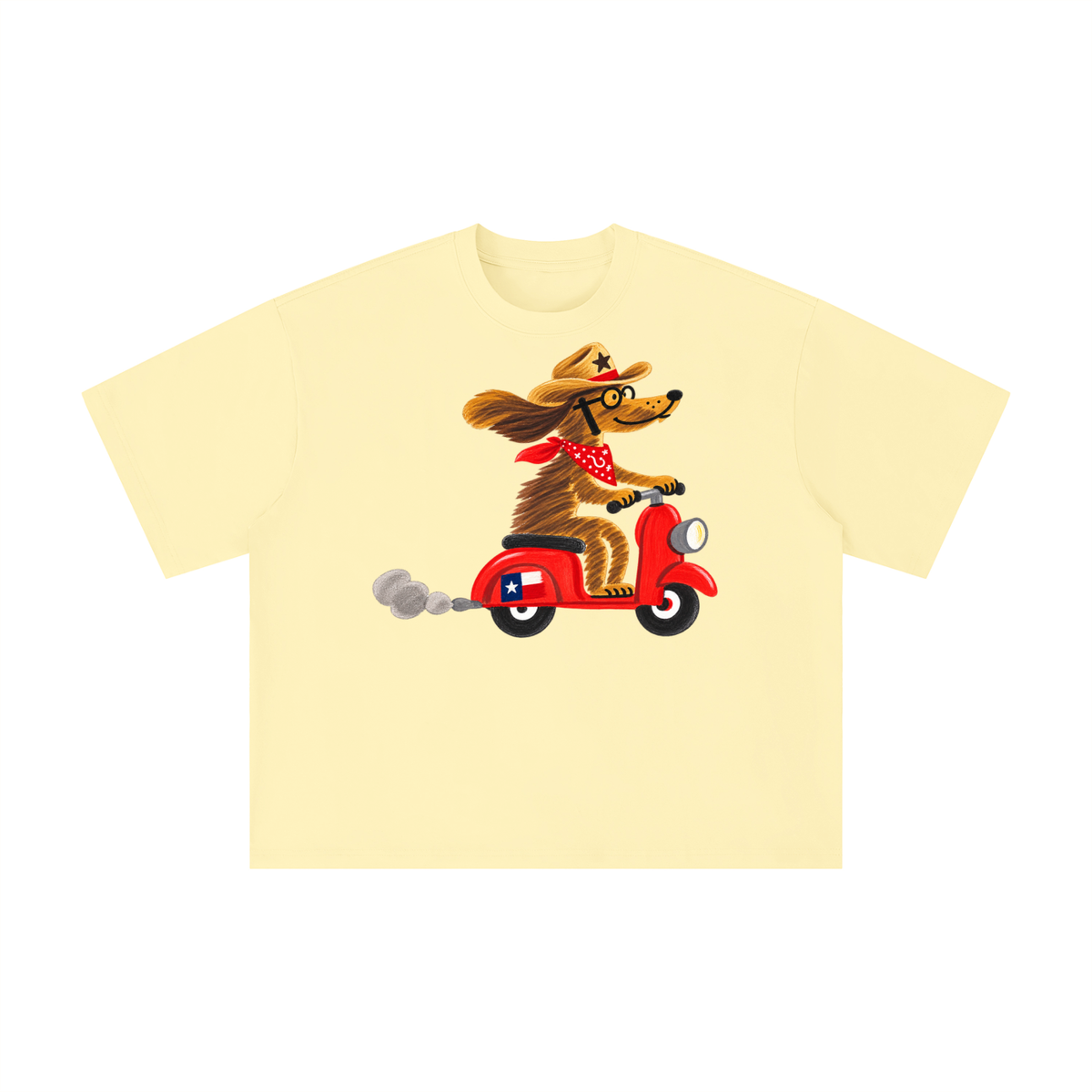 Texas Cowboy Scooter Dog Graphic Tee