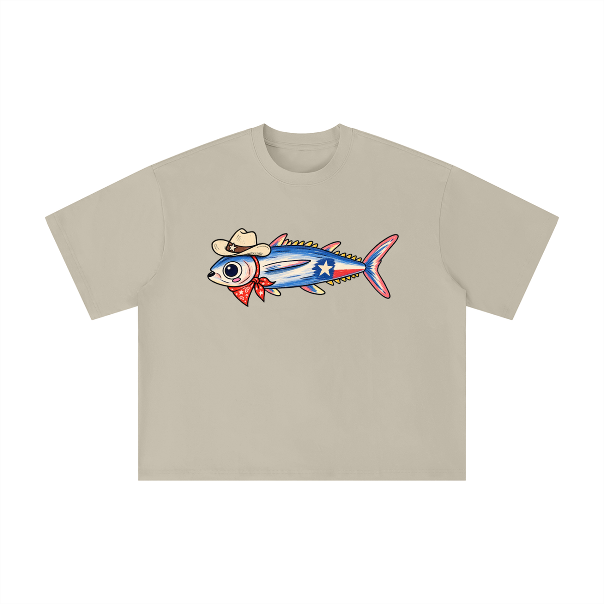 Texas Cowboy Fish Graphic Tee