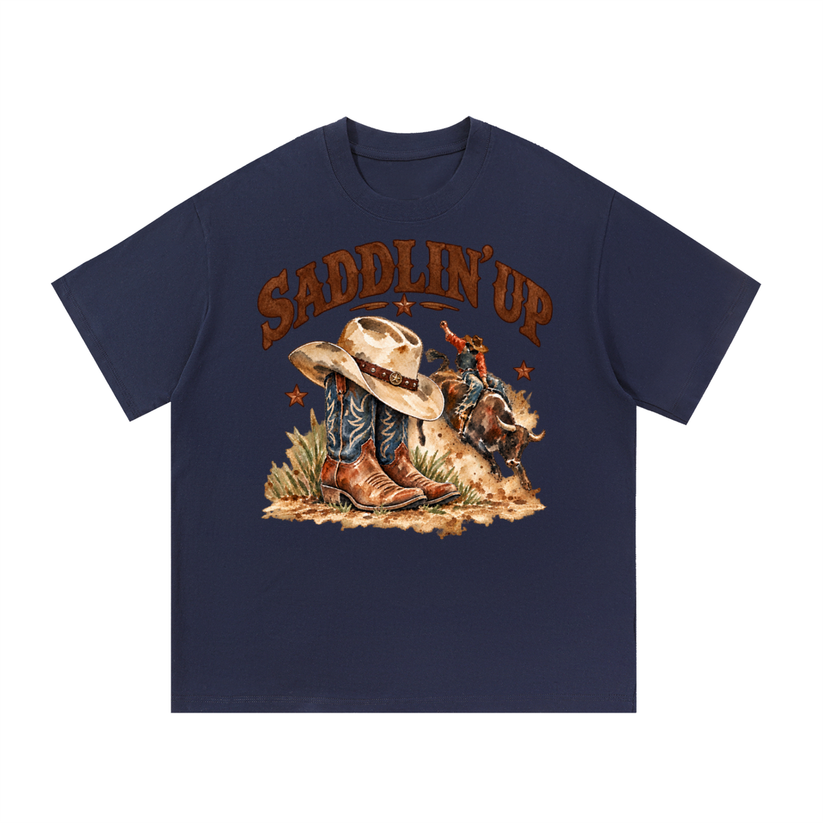 Saddlin’ Up Texas Bull Riding Graphic Tee