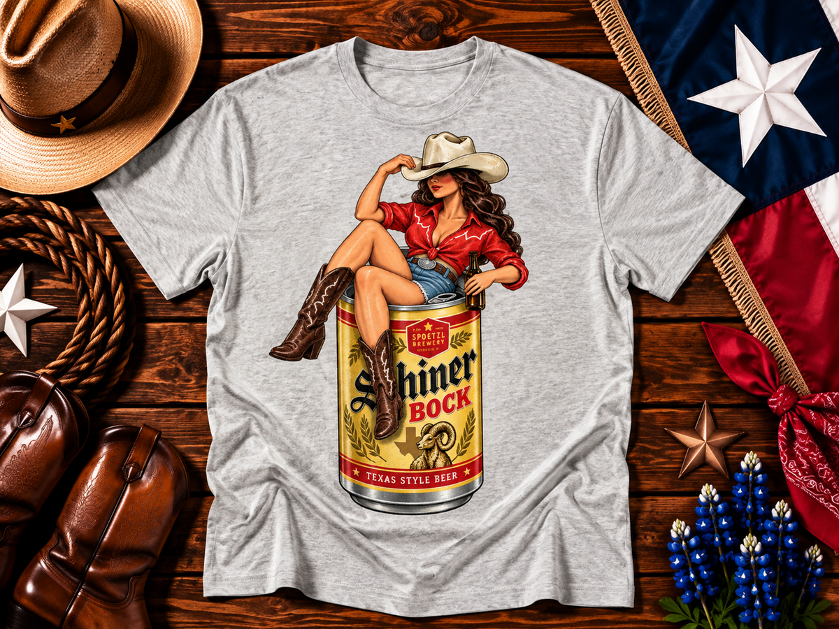 Shiner Bock Texas Cowgirl Vintage Graphic Tee