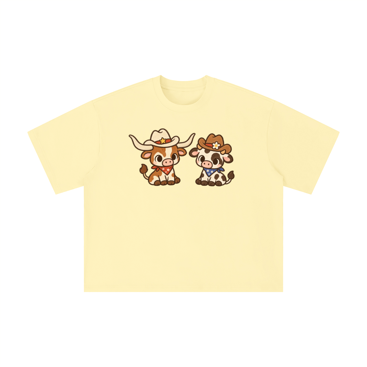 Cute Texas Longhorn & Cow Cowboy Graphic Tee