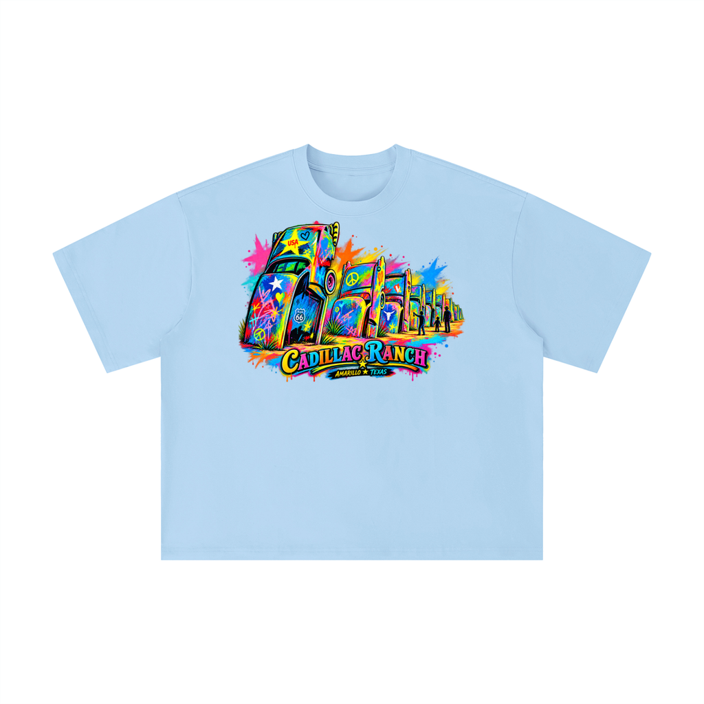 Colorful Cadillac Ranch Amarillo Texas Graphic Tee
