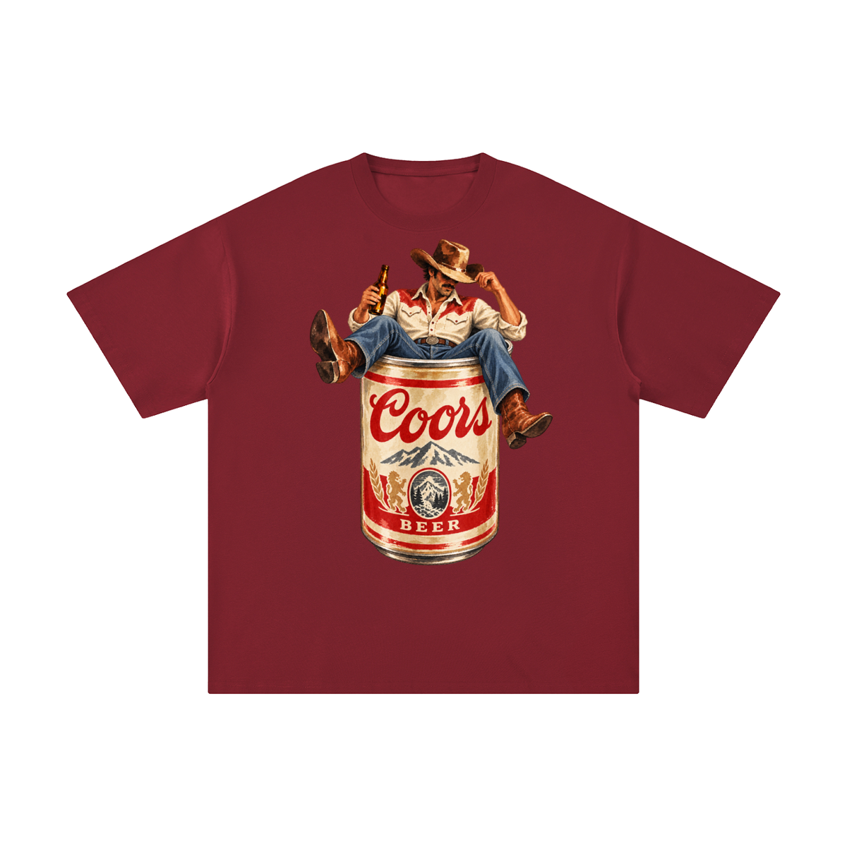 Vintage Coors Cowboy Beer Can Graphic Tee