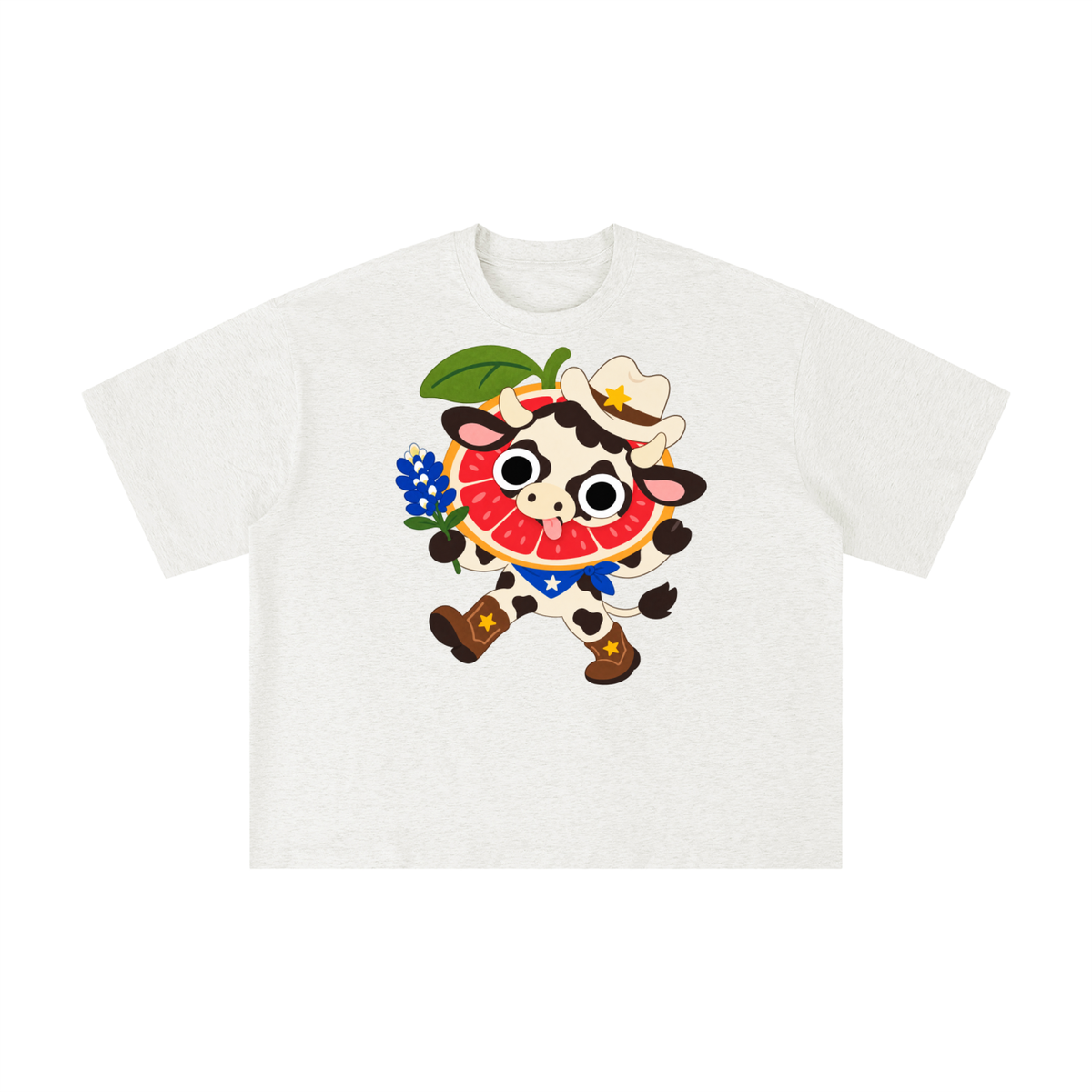 Texas Grapefruit Cowboy Cow Graphic Tee