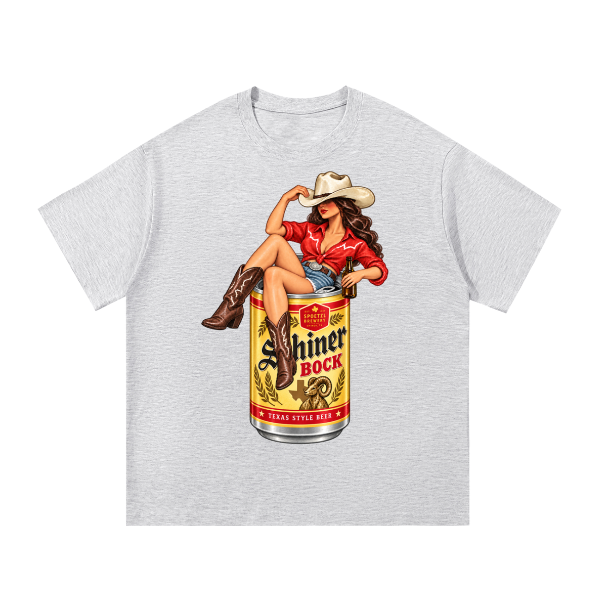 Shiner Bock Texas Cowgirl Vintage Graphic Tee