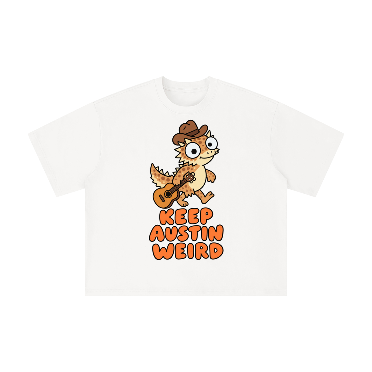 Keep Austin Weird Horned Lizard Guitar Tee – Funny Texas Cowboy Shirt