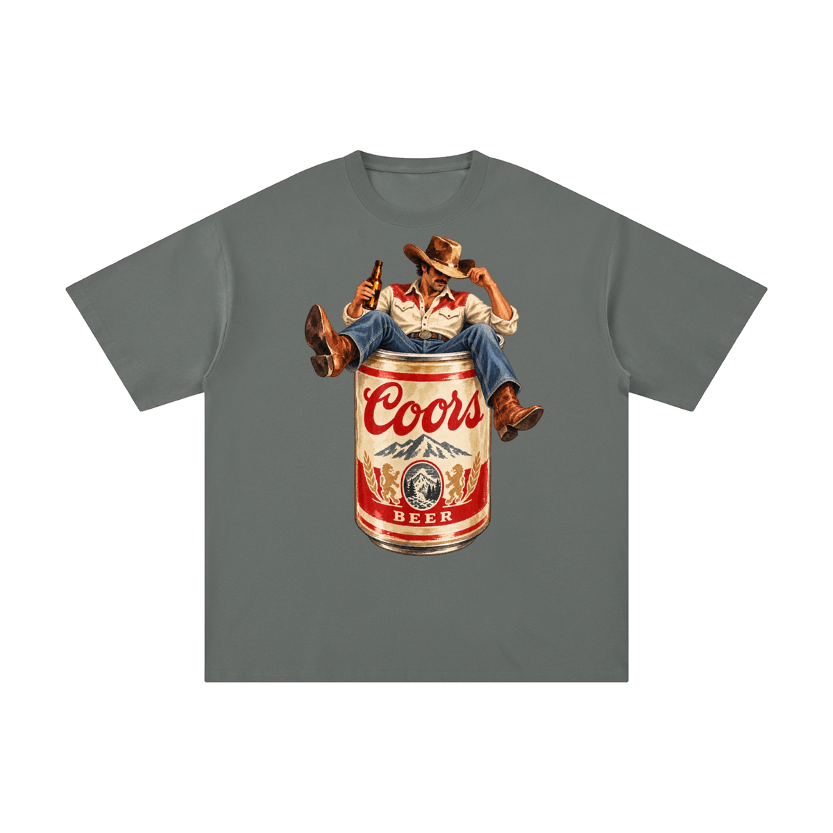 Vintage Coors Cowboy Beer Can Graphic Tee