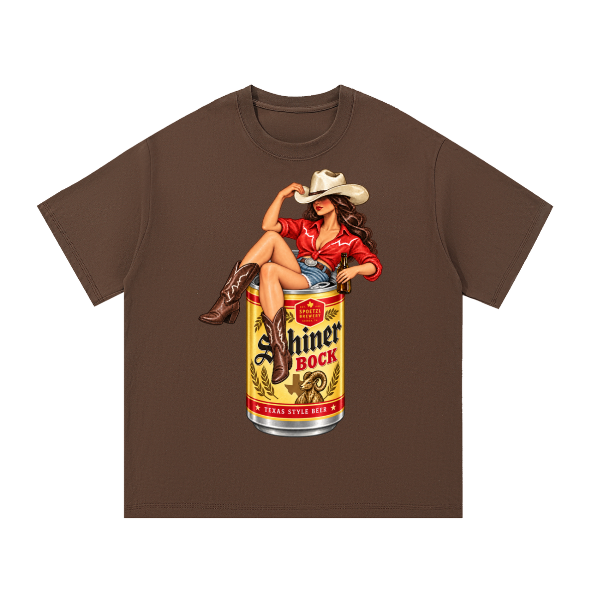 Shiner Bock Texas Cowgirl Vintage Graphic Tee