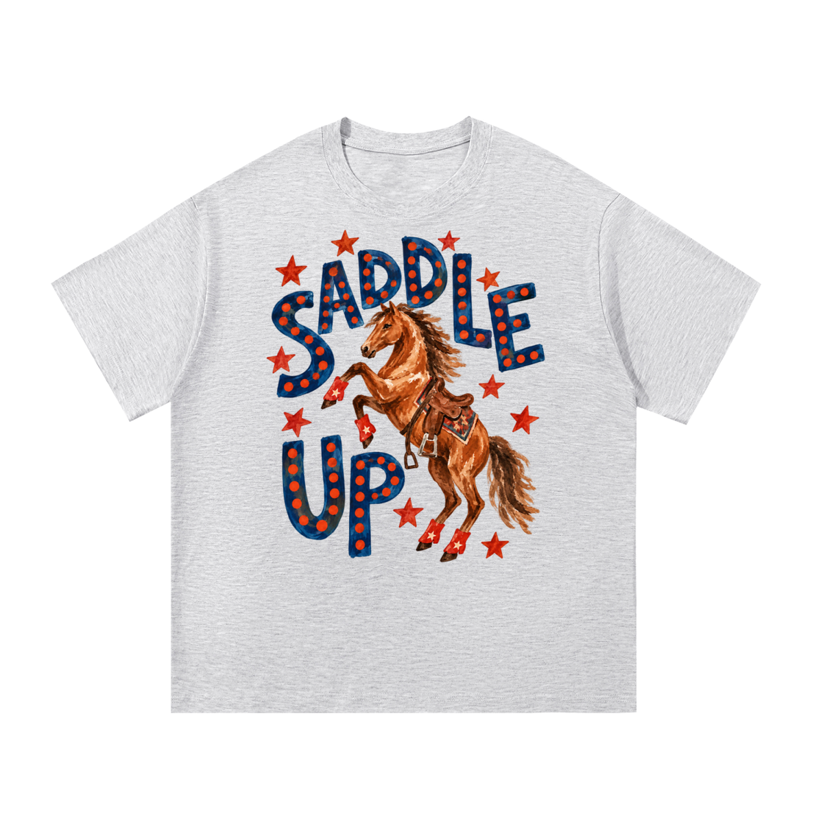 Saddle Up Vintage Western Marquee Graphic Tee