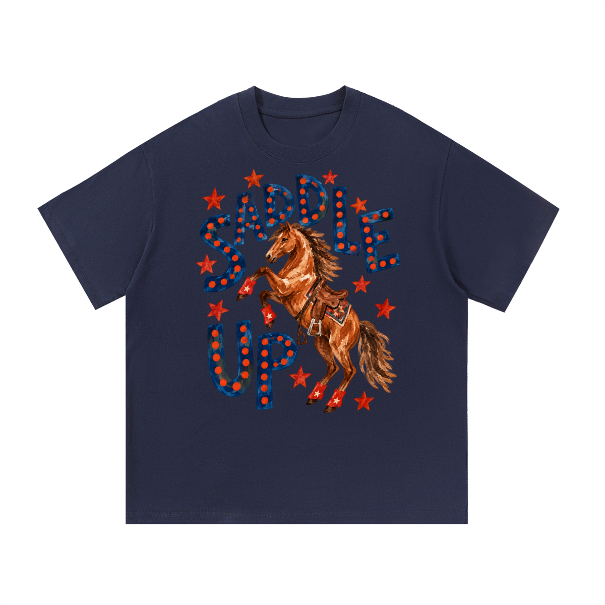 Saddle Up Vintage Western Marquee Graphic Tee