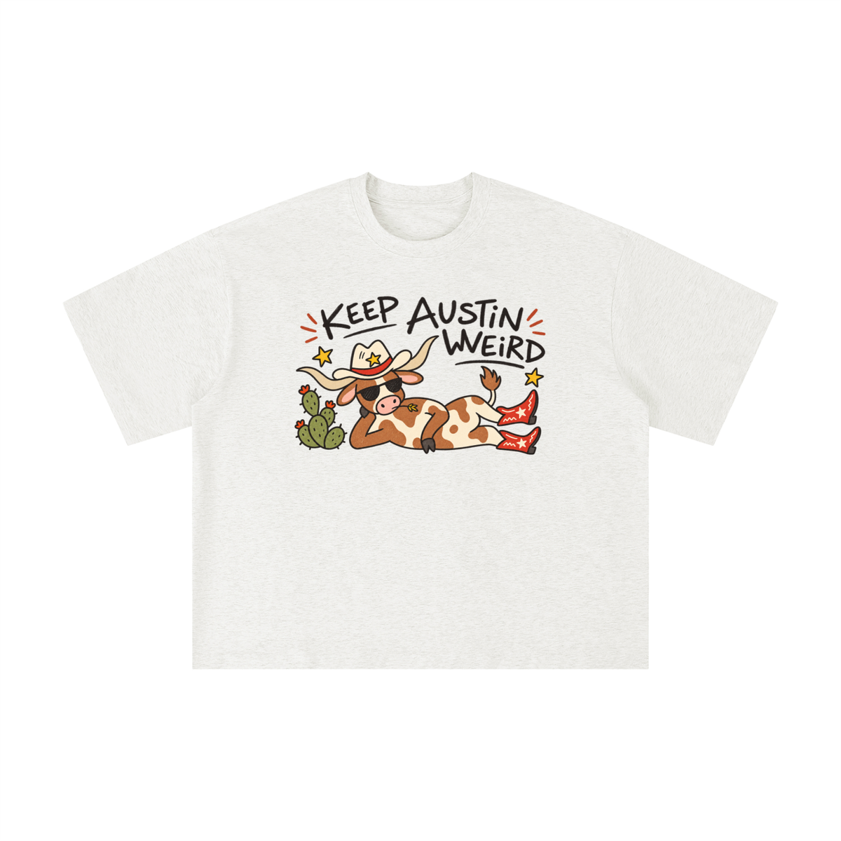 Keep Austin Weird Longhorn Cowboy Graphic Tee